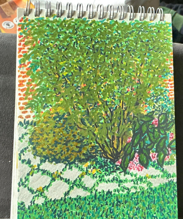 *Leasowe Lighthouse’ (2025) Wirral, the oldest brick Lighthouse in Britain. Painted on Irish driftwood with Oil pastels