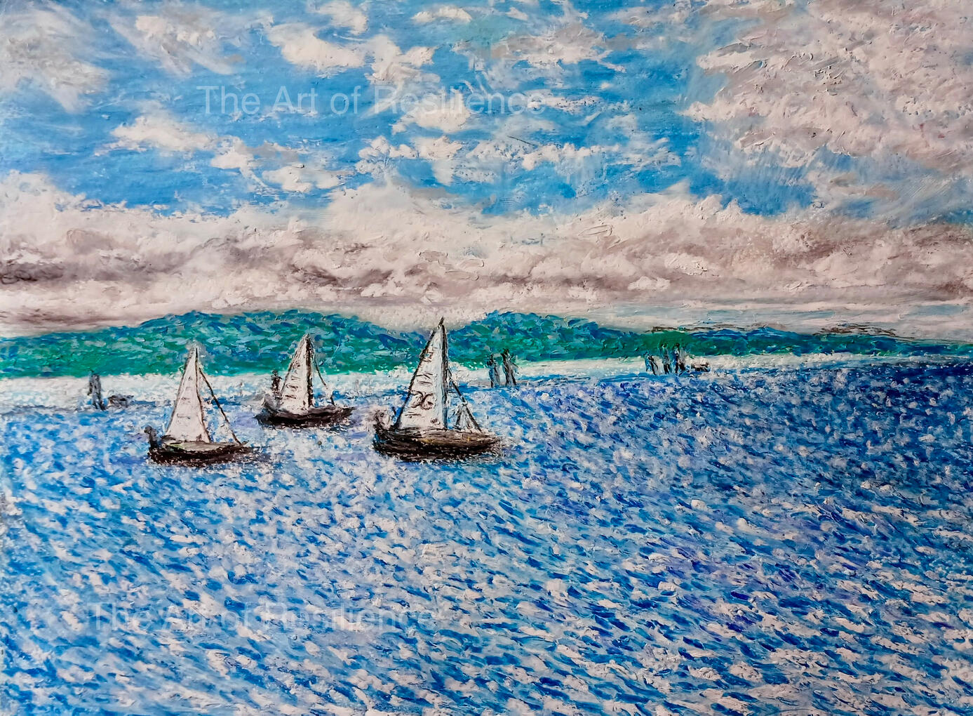 S05 - The boating lake West Kirby, Wirral [HC 2023] Oil pastels