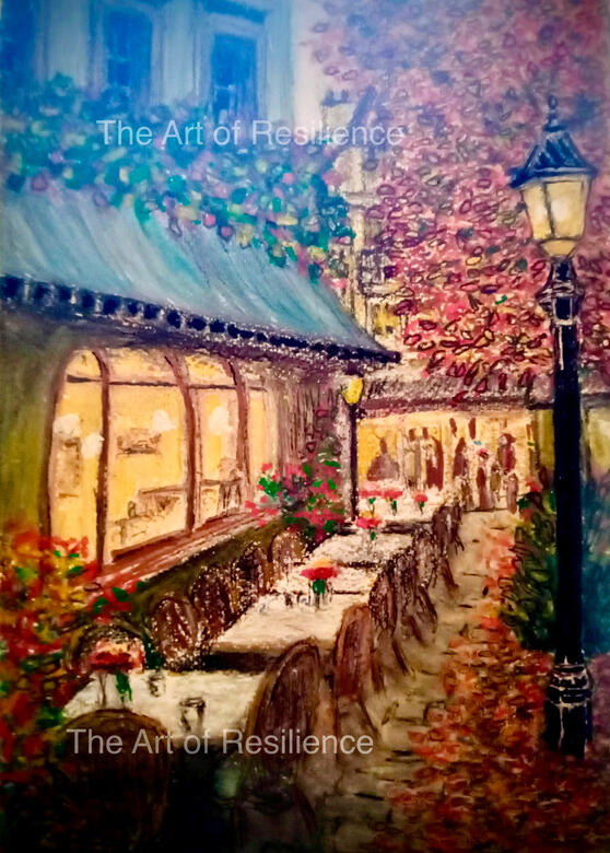 C02 - One night in Paris [HC 2023] we’ve travelled a lot around France. Oil pastels and acrylics.