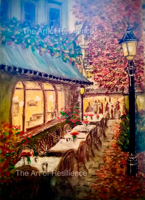 C02 - One night in Paris [HC 2023] we’ve travelled a lot around France. Oil pastels and acrylics.