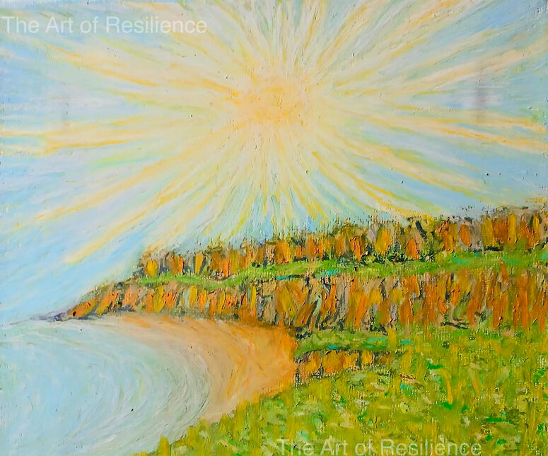 S10 - The Odessa coastline Slava Ukraine **[RC 2025] Oil pastel 🇺🇦