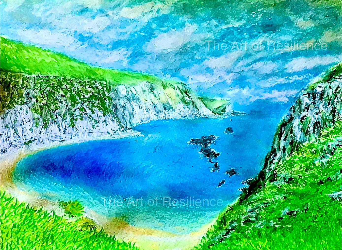 S11 - Man O' War Cove Dorset [RC 2025] Oil pastels