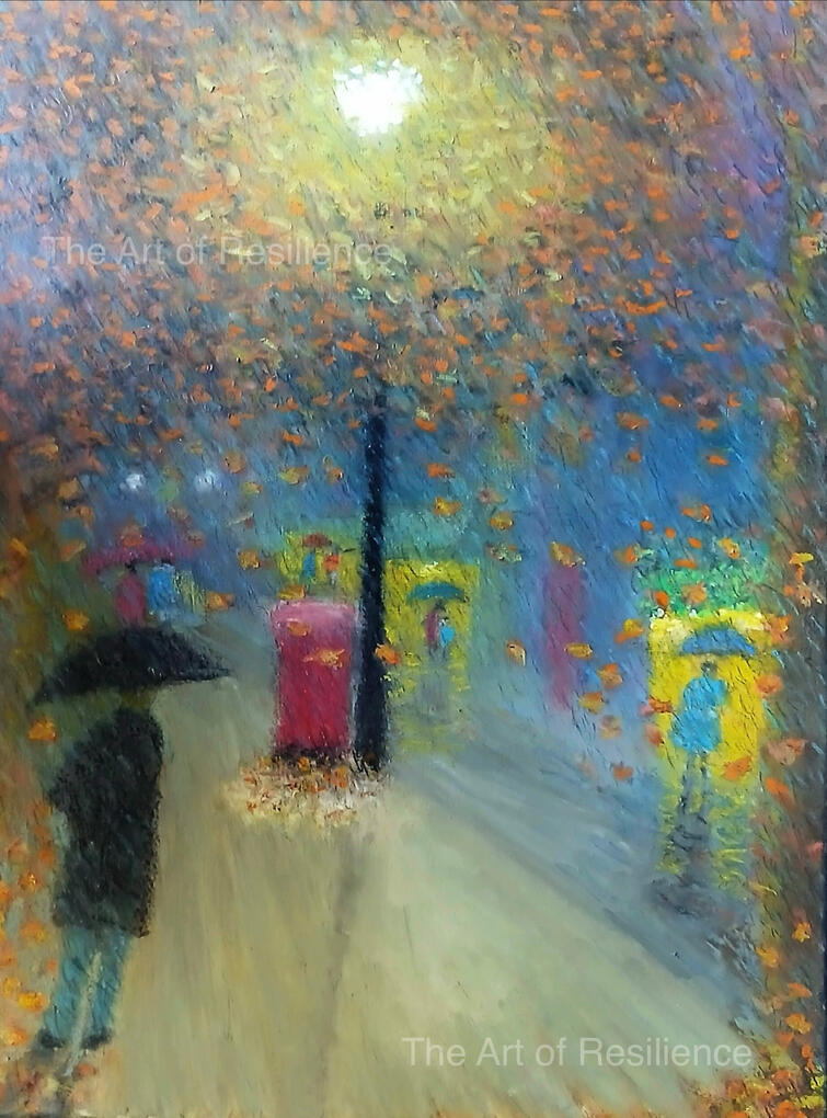 C05 - City street in the rain v1 [RC 2025] Oil Pastels