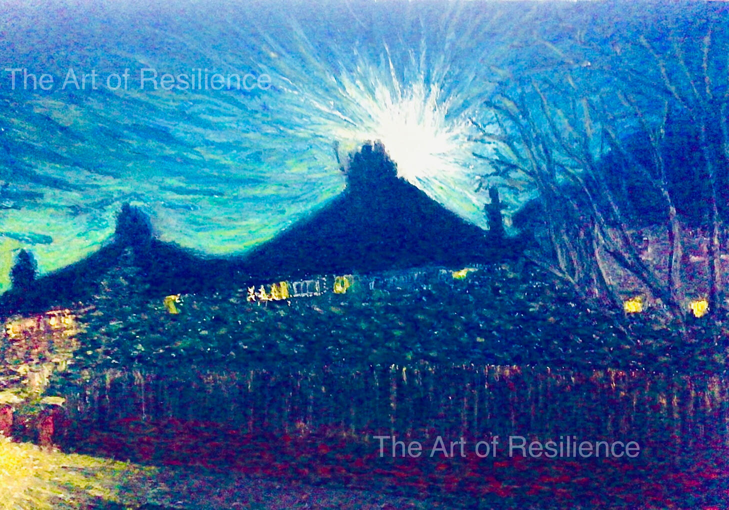 C04 - The Moon over our house [HC 2023] Oil pastels