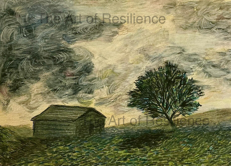 H12 - Stormy day in the Dales **[HC 1995] Watercolour pencils