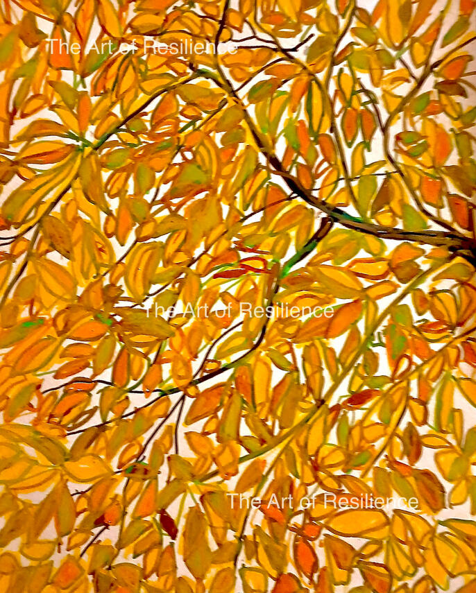 AA02 - Autumn leaves v1 [RC 2024] Completed in hospital. Acrylic pens.