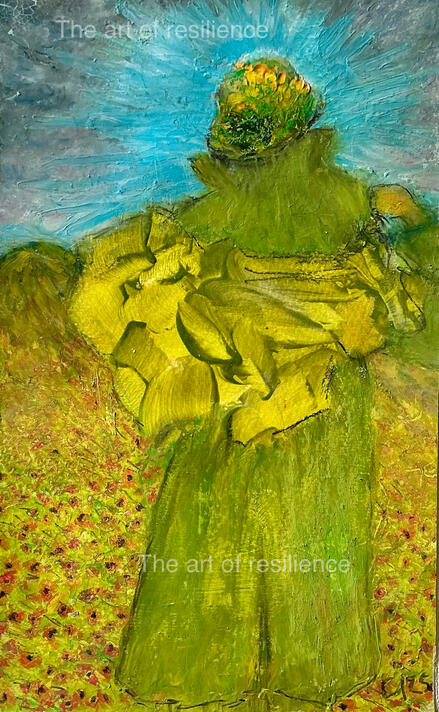 AA06 - Soldier on his way home [RC 2025] Oil pastels and Acrylics