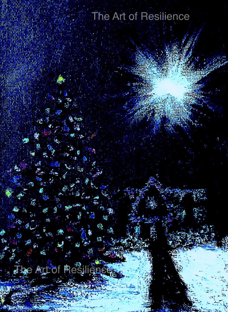 CA07 - Christmas night [RC 2025] Oil pastels and acrylics