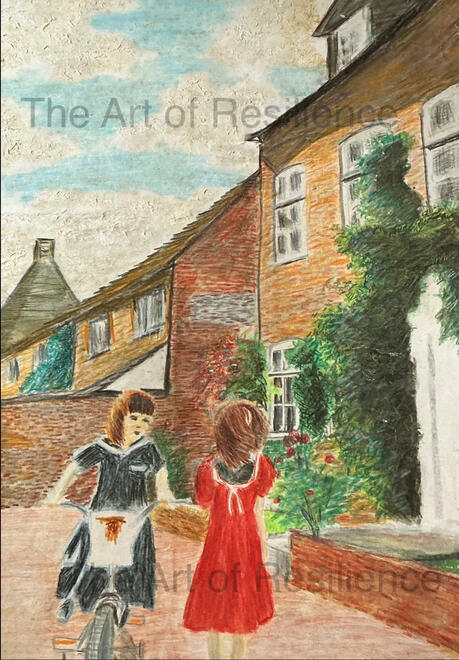 H09 - Rosie and Kate [HC 1998] A Christmas Day sometime in the 90s. Watercolour pencils