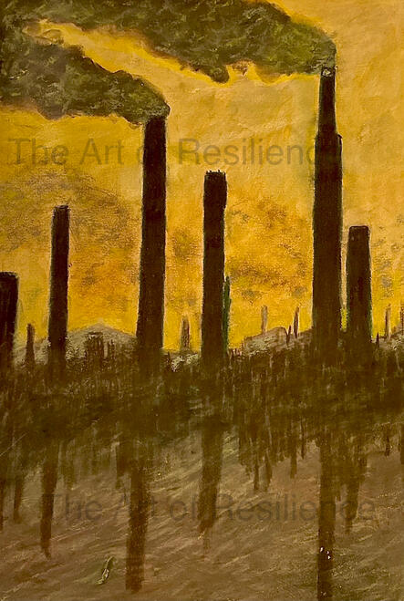H10 - The industrial North v1 [HC 1989] Watercolour pencils