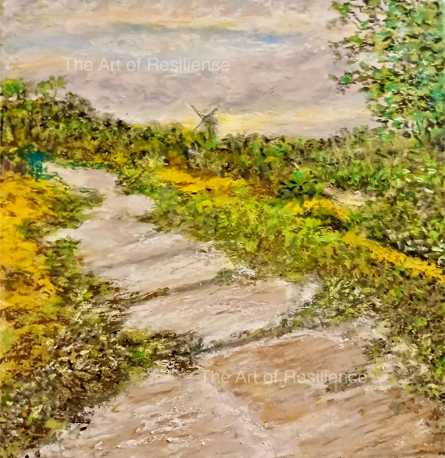 *Leasowe Lighthouse’ (2025) Wirral, the oldest brick Lighthouse in Britain. Painted on Irish driftwood with Oil pastels